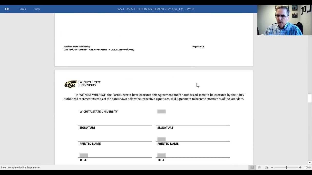 Affiliation agreement