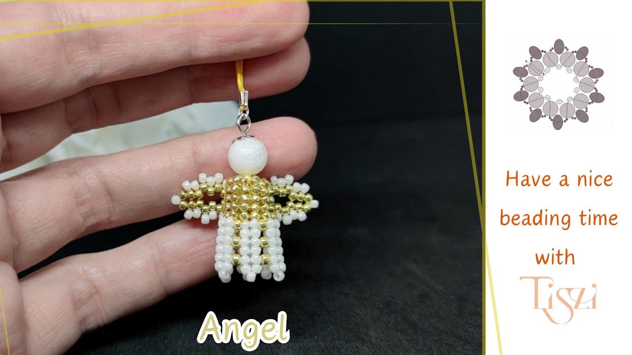 #42 A Cute Beaded Angel Charm: Perfect for Your Christmas Tree or as a Gift Accent #Tiszi #beading