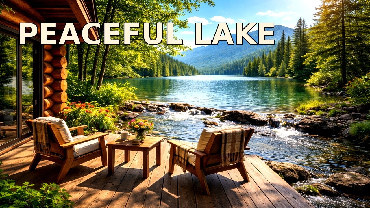 Peaceful Lake View ☀️ Water Stream & Nature Sounds for Calm, Focus & Stress Relief #relaxing