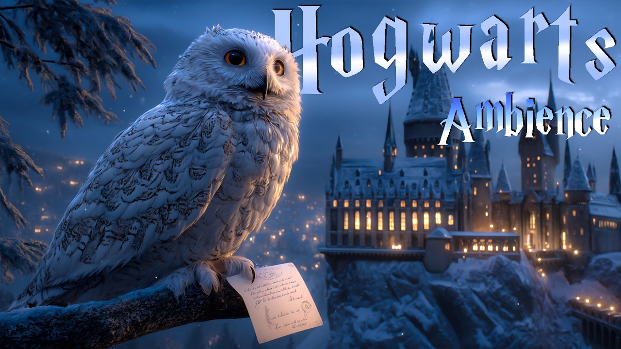 Hogwarts Under Falling Snow 🌨️ Cozy Winter Ambience & Magical Soundscape