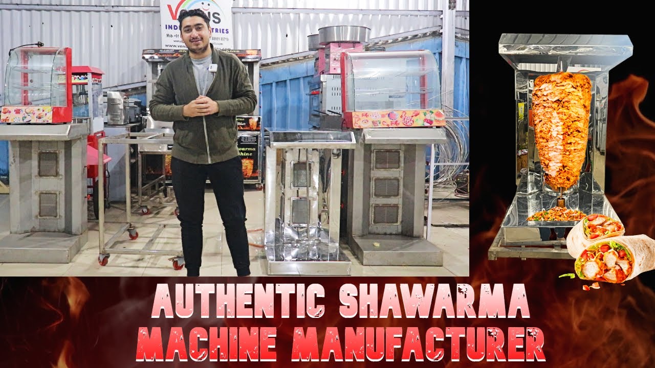 SS Glossy Steel Shawarma Machine| Shawarma Machine With 2 burners| 
