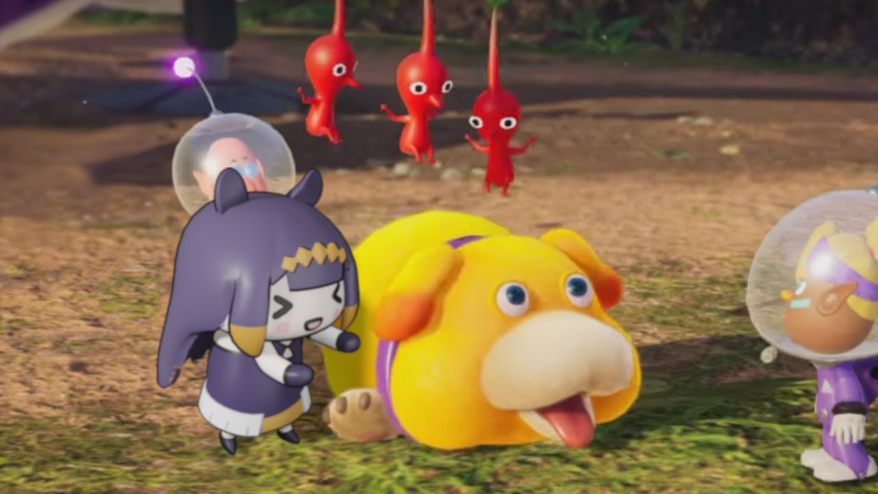 [Hololive EN] Ina meets the adorable space dog companion, Oatchi (Pikmin 4)