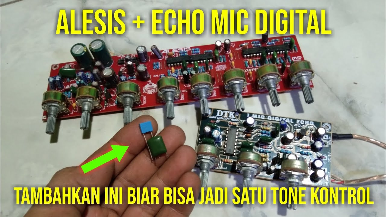 cara gabung ECHO MIC ke tone kontrol tampa lewat volume music,biar dapat pengaturan bass treble.