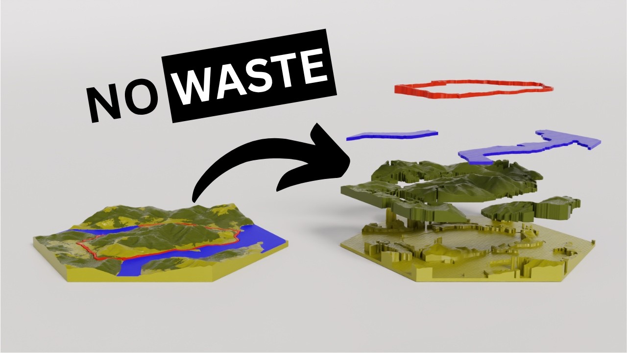 Печать многоцветных карт без отходов на одноцветных 3D-принтерах | TrailPrint3D