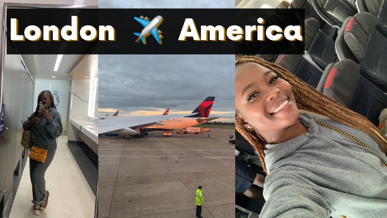 airport travel vlog: london to america | my first time in USA