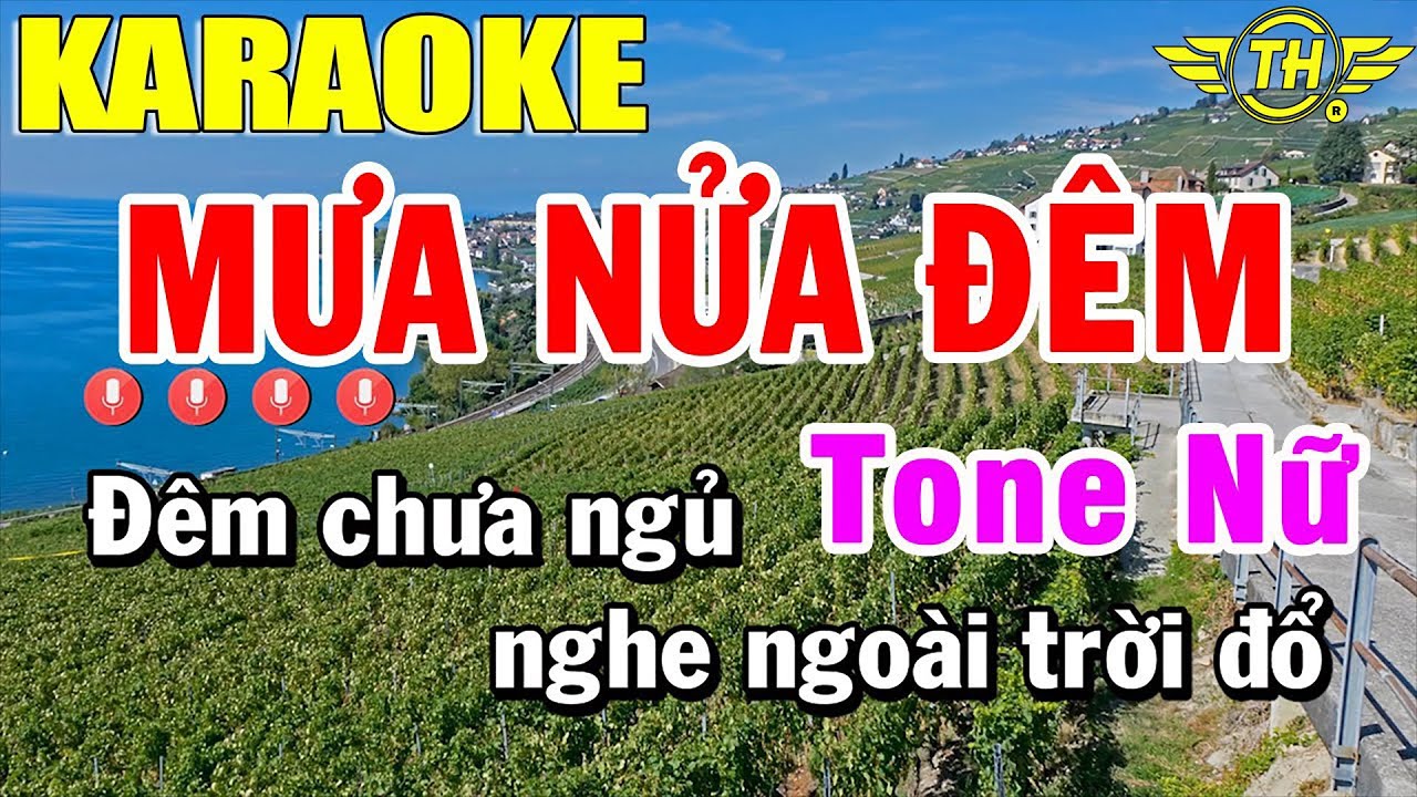 Mưa Nửa Đ&ecirc;m Karaoke Tone Nữ Nhạc Sống | Trọng Hiếu