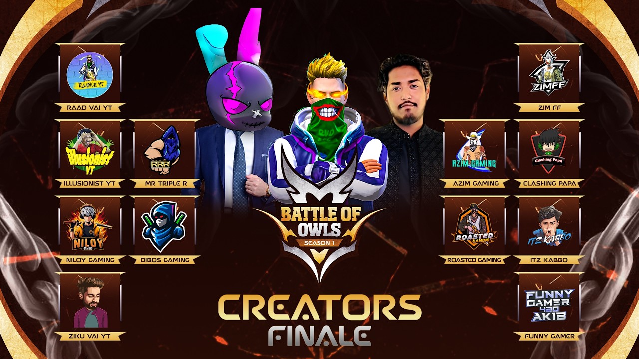 [🔴LIVE] BATTLE OF OWLS S-1 | CREATORS FINALE | FREE FIRE @raadvaiyt829 @MrTripleR @ItzKabbo
