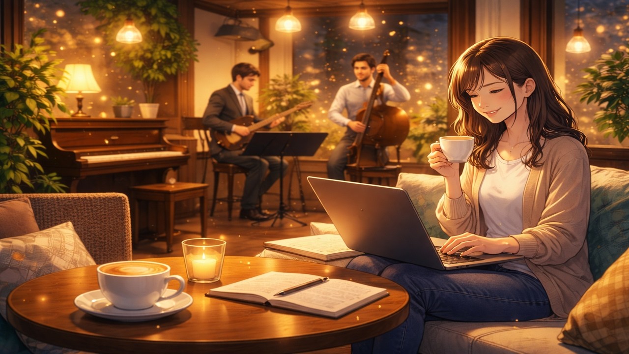 【作業用Cafe Jazz】夜カフェでゆったり聴くリラックスBGM ☕✨｜勉強・配信・読書・店舗BGMに