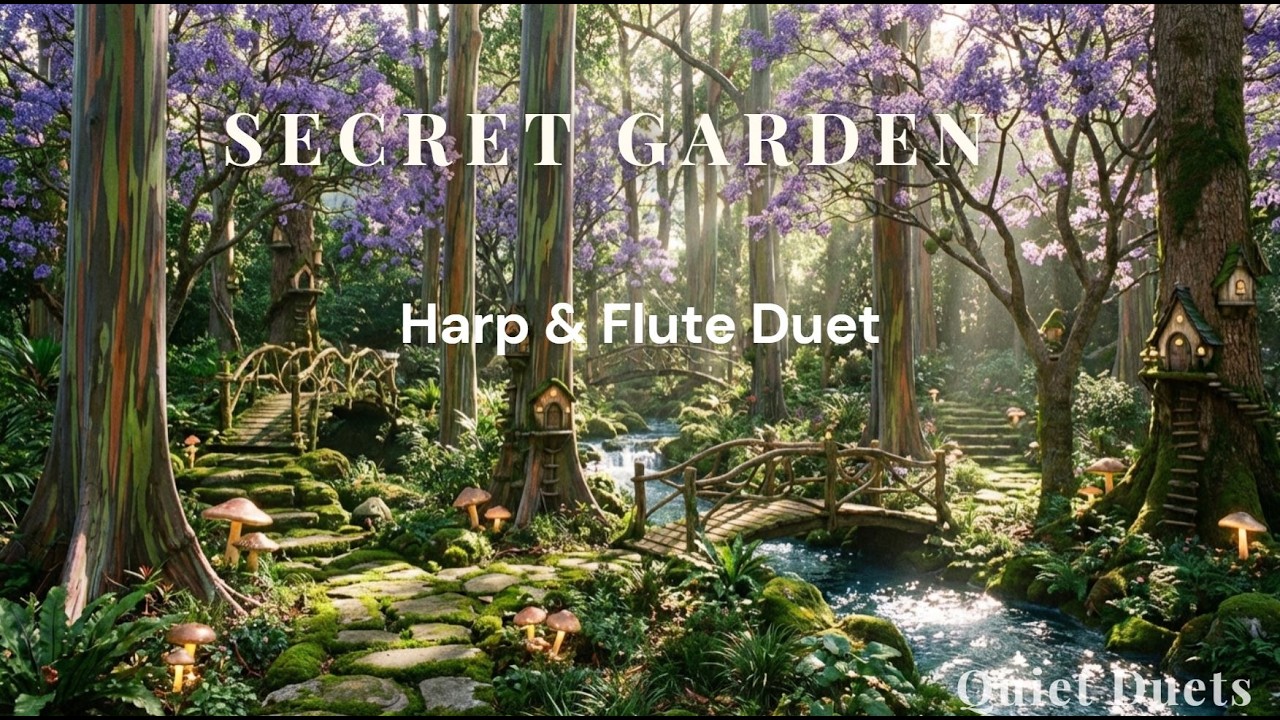 Secret Botanical Garden | Enchanting Harp & Flute Duet for Deep Focus