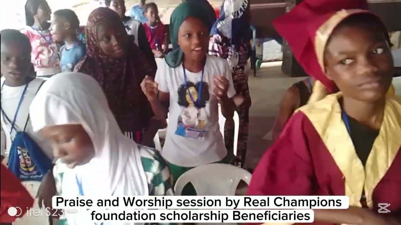 Real Champions Foundation scholarship beneficiaries had a joyful Praise and Worship session.