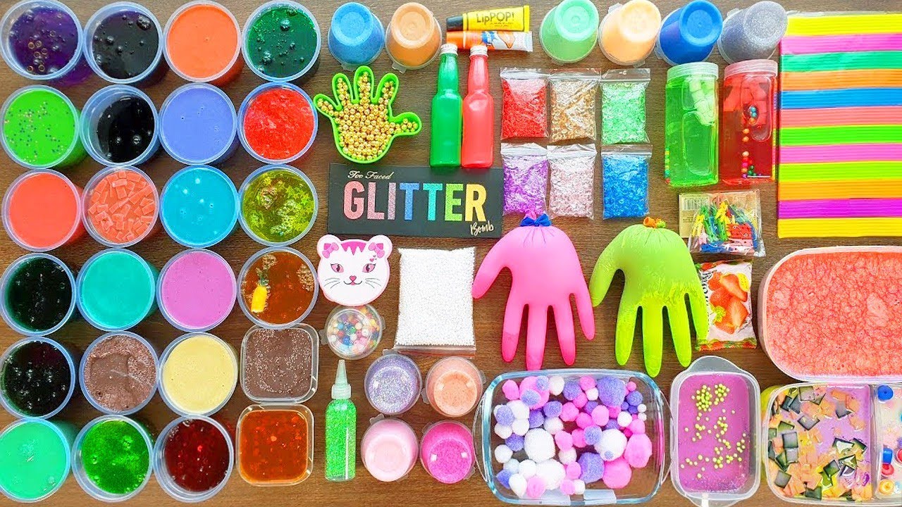 Mixing Relaxing Slime with Slushie Beads and More Stuff - Izabela Stress Slime Smoothie