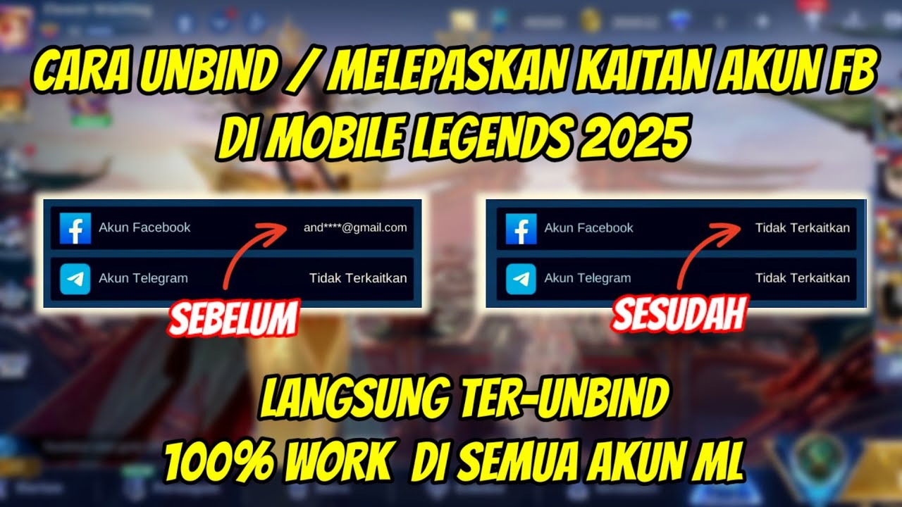 CARA UNBIND AKUN FB MOBILE LEGEND TERBARU 2025 | CARA PUTUSKAN AKUN FB DI ML