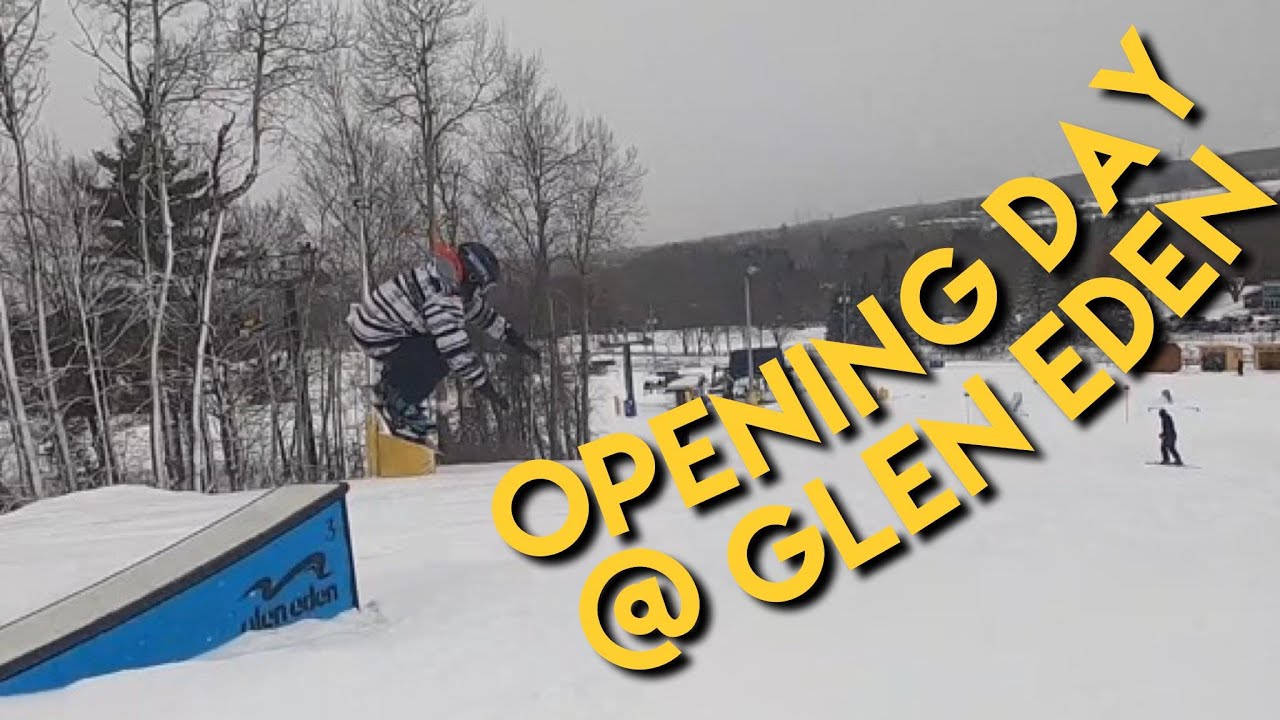 Snowboarding at Glen Eden opening day 2021