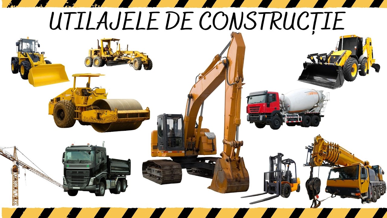 UTILAJE DE CONSTRUCȚII pentru copii 🚜 &Icirc;nvață și distrează te!