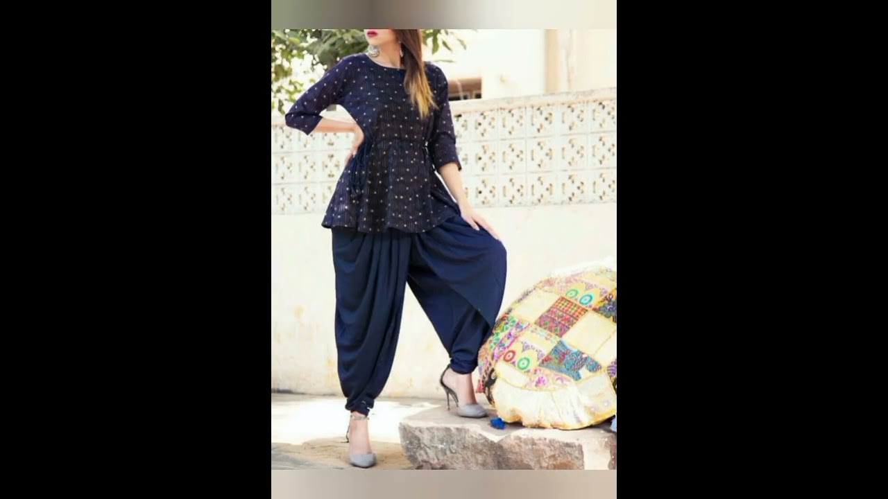 Dhoti shalwar With tops design / Latest doti shalwar suite design #fatimastyle