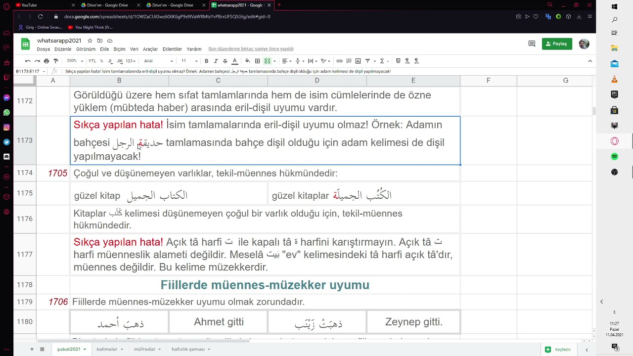 7.  hafta konu anlatımı -Müennes/Müzekker
