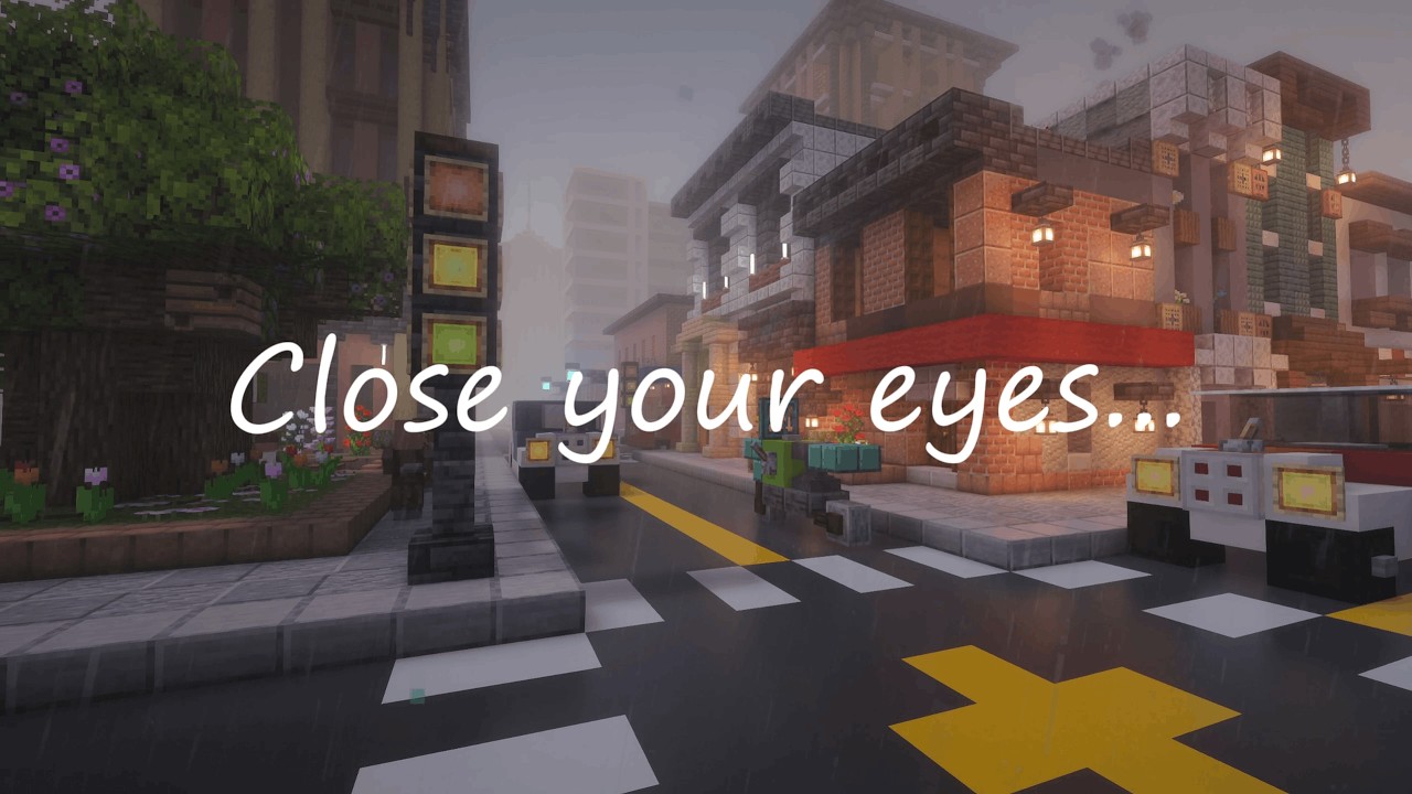 Relaxing Minecraft Ambience, C418 Music ☔ Rainy City | Chill, Sleep, Study