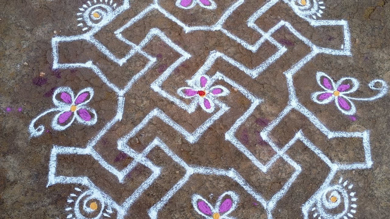 6.6 dots kolam#rangoli #easyrangoli #muggulu #indiandecoration #rangolidesigns #dewalispecial#home 