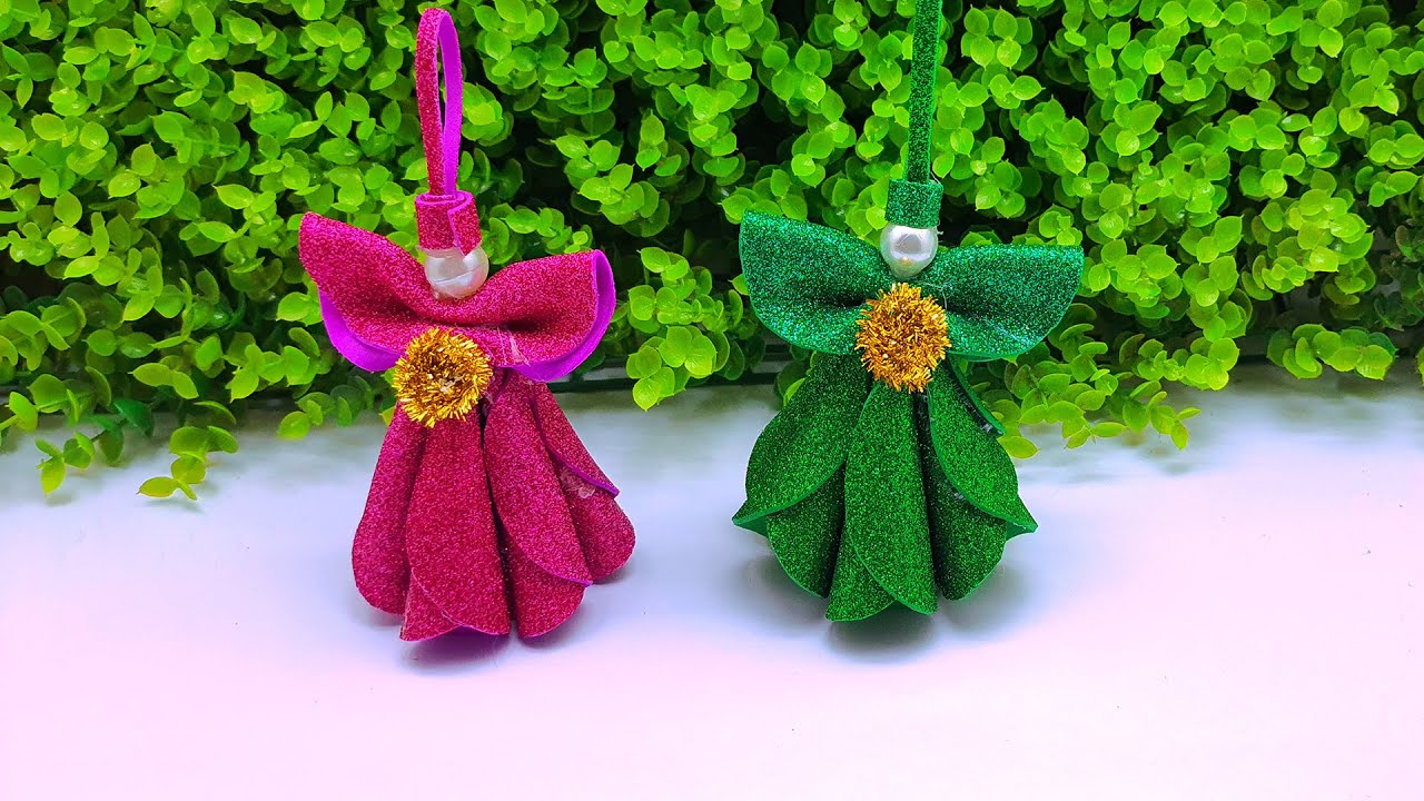 Amazing Christmas Angel Ornaments Making From EVA Glitter Foam 😇 diy christmas decorations