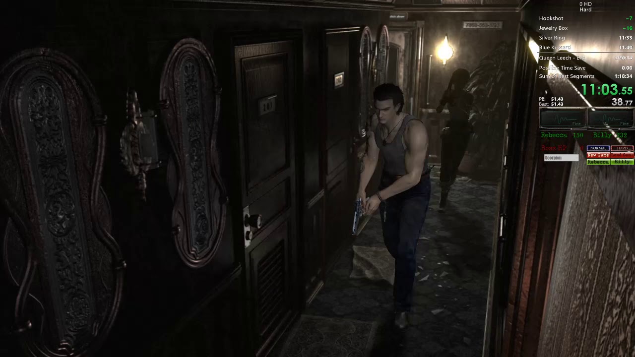 (WR) Resident Evil 0 Hard Mode Speedrun 1:18:44