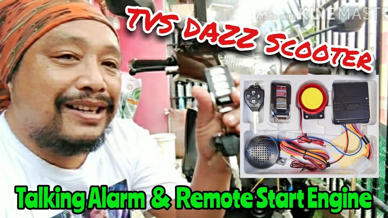 TVS Dazz 110 Scooter Talking Alarm & Remote Start Engine (Full Features) normal voice version.