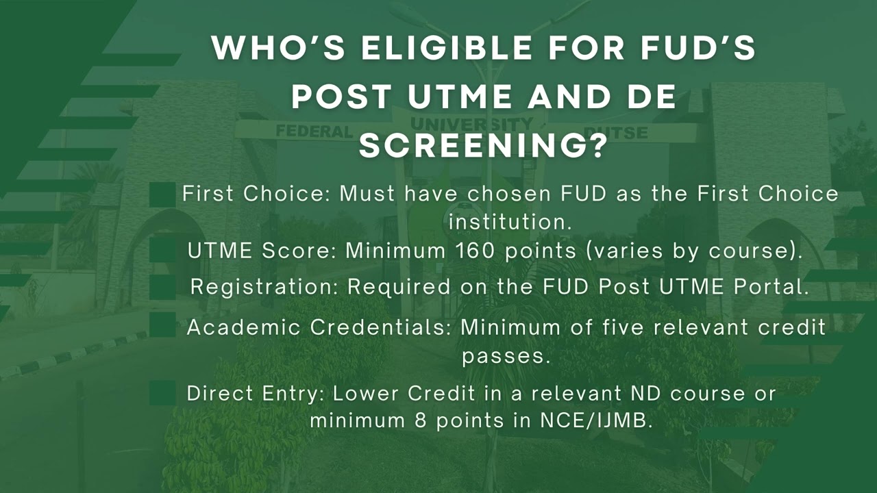 Federal University Dutse Post UTME 2024 | How to Apply!