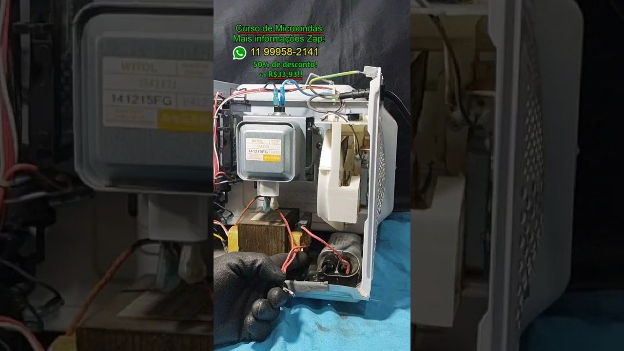 Nunca inverta esses dois fios do capacitor do microondas. Curso microondas.