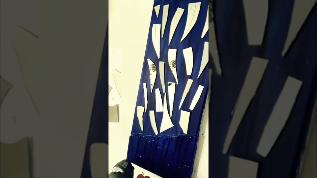 Broken Mirror on Canvas | Blue & Silver Wall Art | DIY Abstract Decor ✨