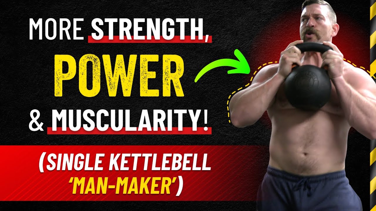 Single Kettlebell Man Maker Routine [Boosts Power While Burning Fat!] | Coach MANdler