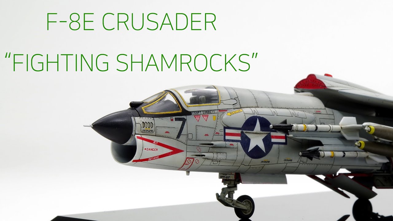 Academy F-8E Crusader U.S. Marines (feat. mottles)-Plastic model kit Build & Reveal-English Sub