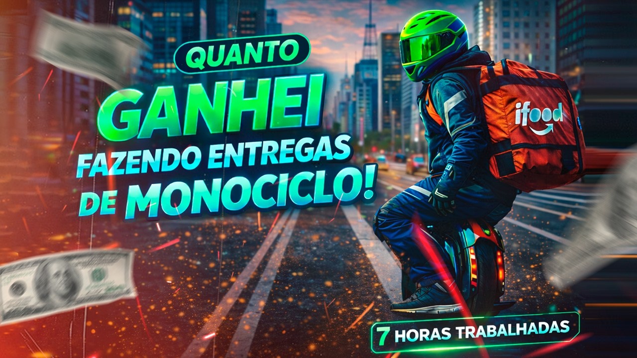 TESTEI POR 7 HORAS E OLHA QUANTO GANHEI FAZENDO ENTREGAS DE MONOCICLO ELÉTRICO. 💰