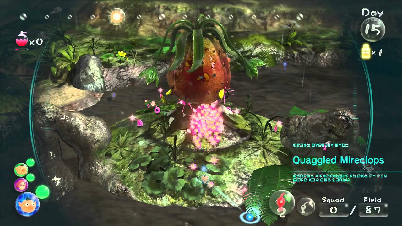Pikmin 3 - Day 15 - Quaggled Mireclops (fifth boss)