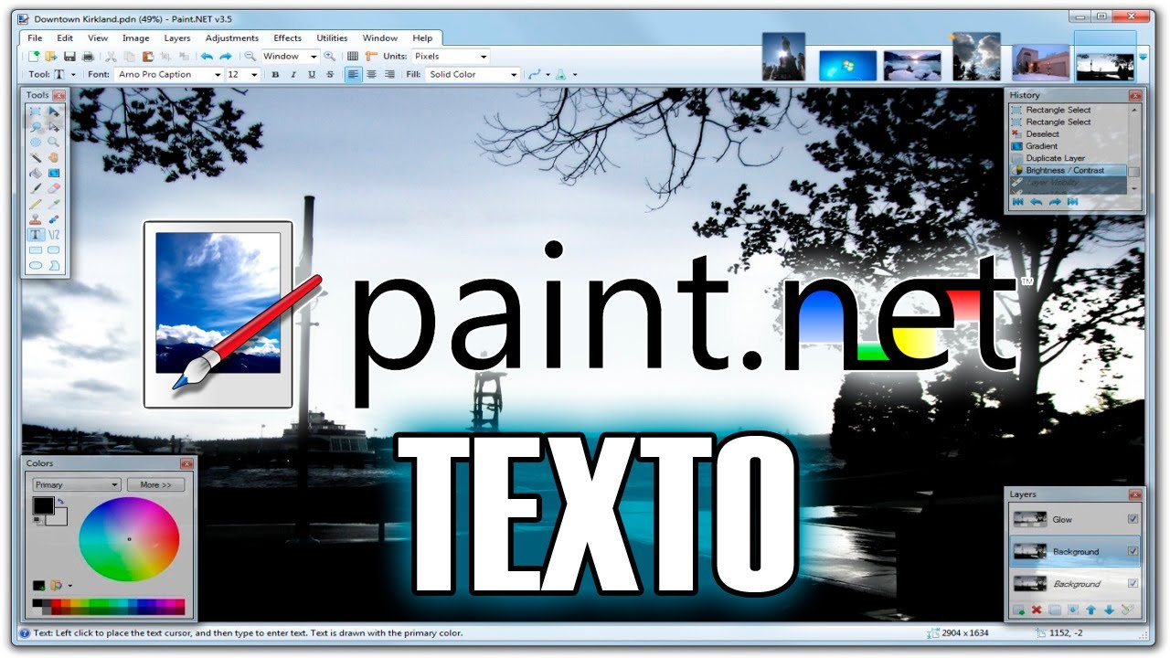 Paint.Net - Tutorial - Parte 5 - Herramienta Texto (Marca de agua facil con texto)