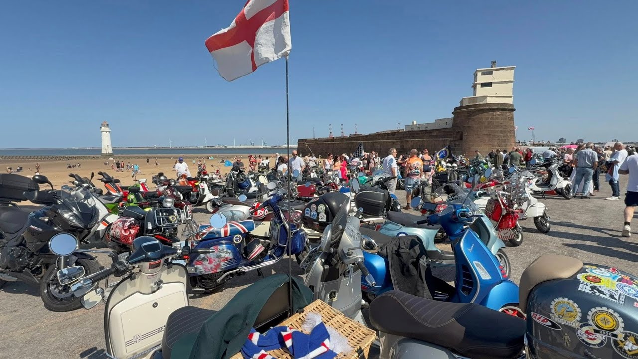 Major Scooter Event Storm The Fort 2025 New Brighton . Cloud 9 Scooter Club Birkenhead .