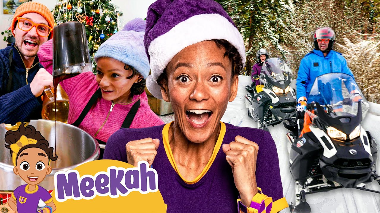Meekah and Blippi's Christmas Adventure! | Gingerbread House, Snow Mobiles and More! | Kids TV
