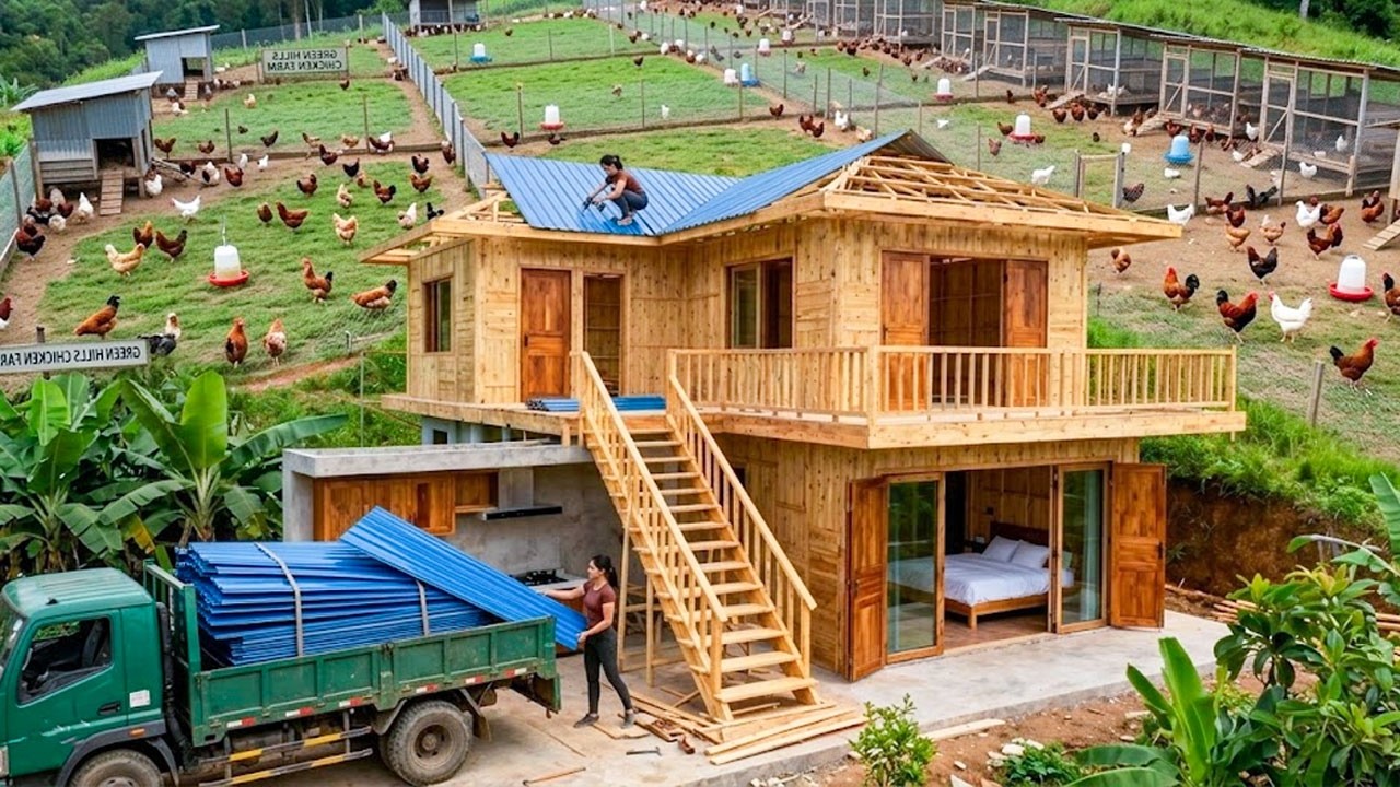 Building a Dream Home: Transporting Materials and Completing the Entire Roof Installation