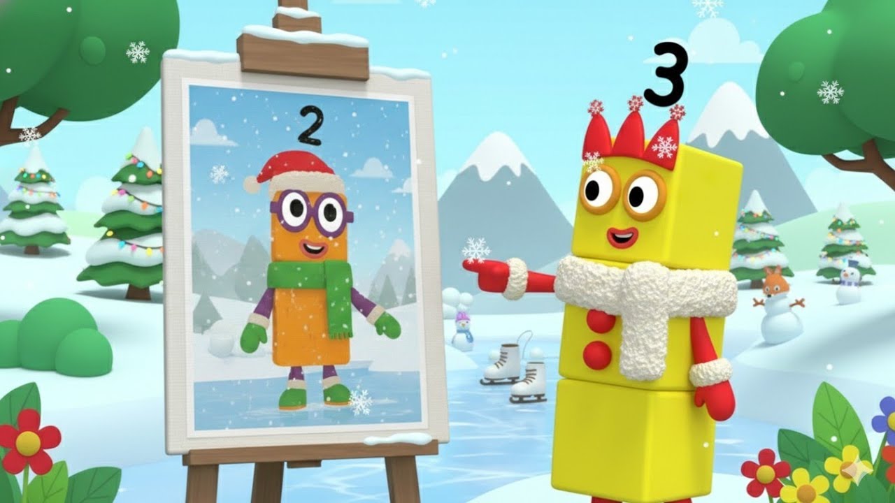 NUMBERBLOCK SATISFIYING VIDEO -  NUMBERBLOCKS SAND PAINTING BARBIE IN SNOW ADVENTURE ASMR