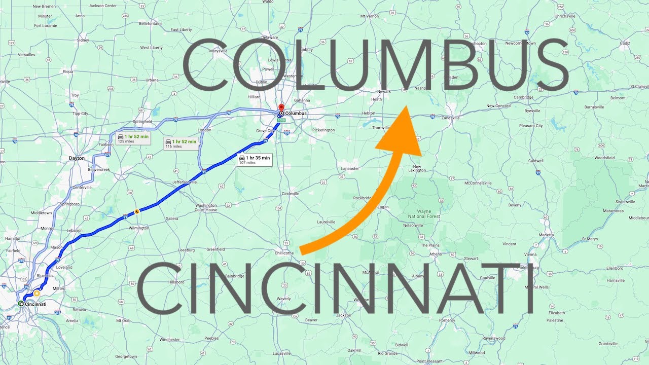 Cincinnati to Columbus Ohio Driving Road Trip 4K