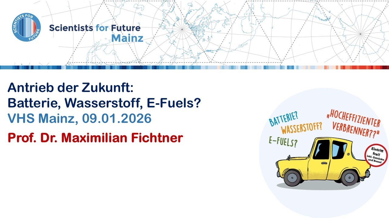 Antrieb der Zukunft: Batterie, Wasserstoff, E-Fuels? Mit Prof. Max Fichtner