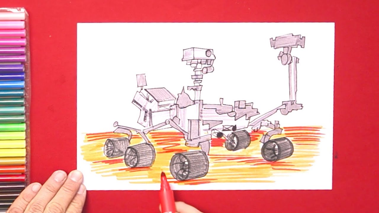 How to draw NASA Mars Curiosity Rover