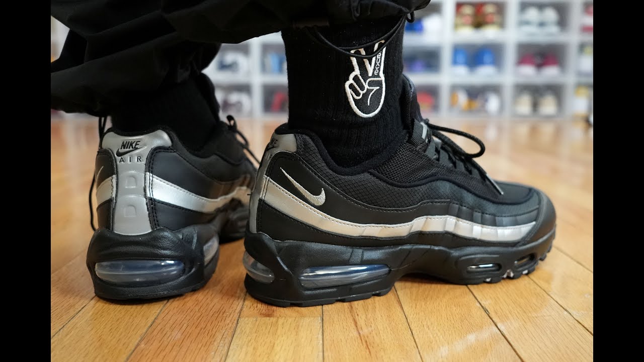 Распаковка, обзор и примерка кроссовок Nike Air Max 95 &laquo;Black Metallic Silver&raquo;!!!