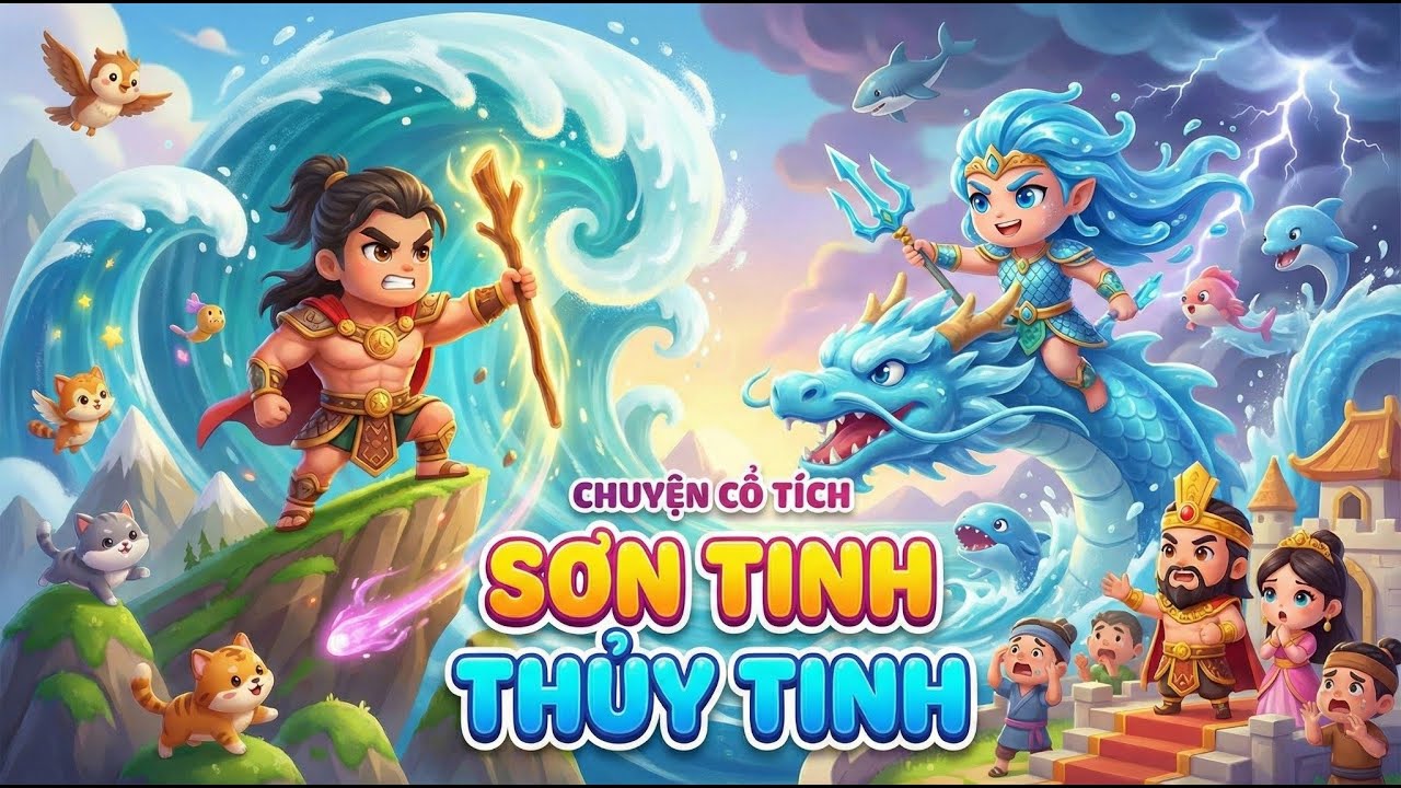 Truyền Thuyết Sơn Tinh Thủy Tinh | Phim Hoạt Hình Cổ Tích Việt Nam 3D Chibi Cực Hay Cho Bé