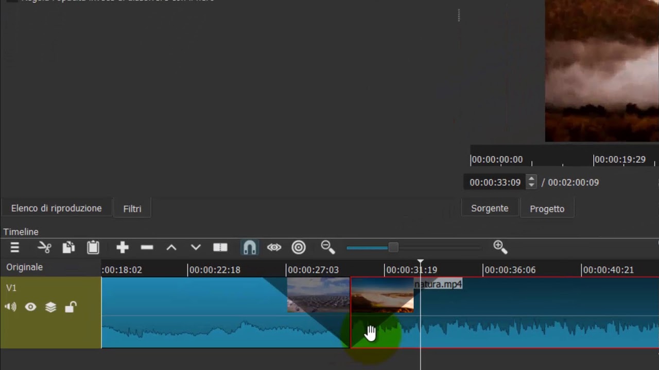 Aggiungere a filmati la dissolvenza audio e video in entrata e in uscita