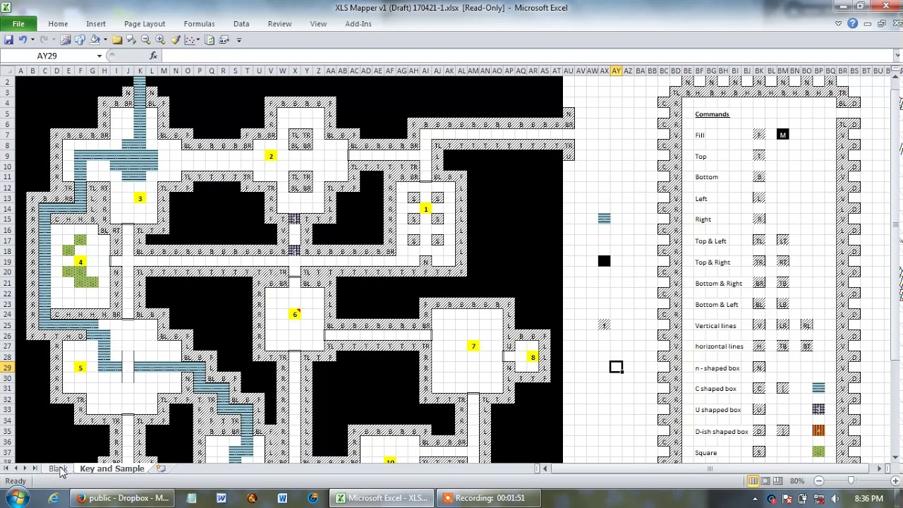Simple Free XLS Mapper / Mapping tool (Dungeon maker)