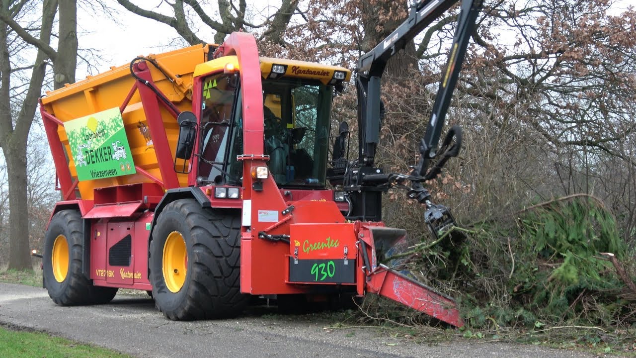 Hout versnipperen met Vredo Kantonnier VT2716K en Greentec 930 (2018)