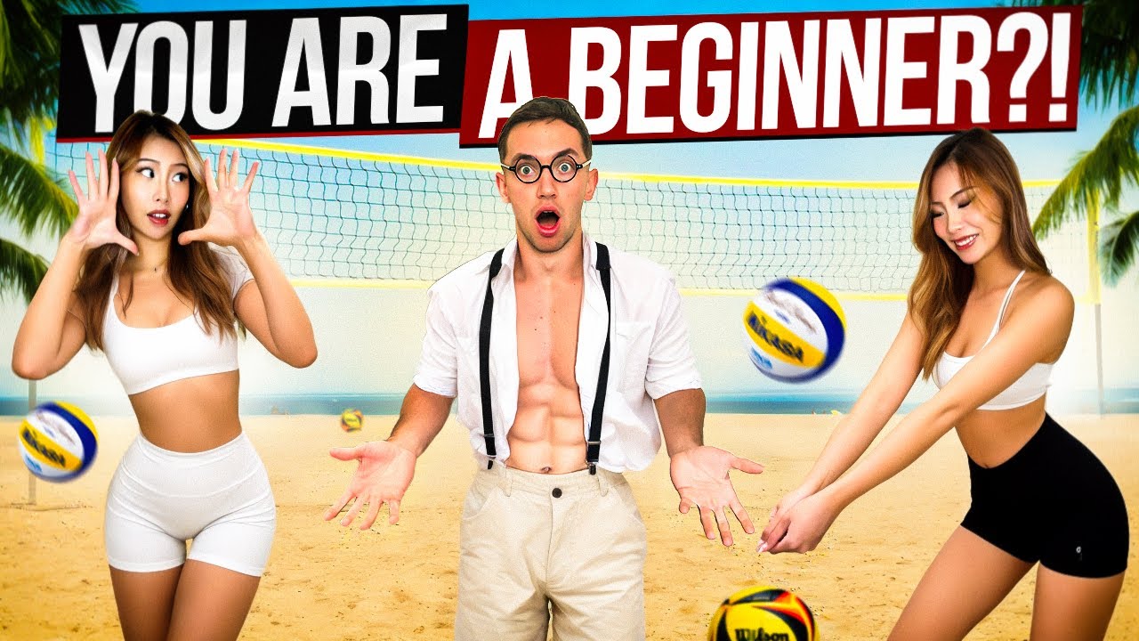 Volleyball Nerd shocks people at Miami Beach. Prank