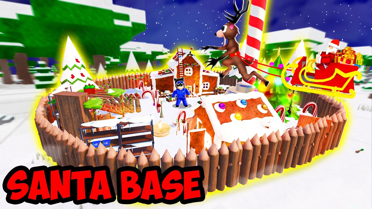 I Built THE SANTA BASE in 99 Nights in The Forest! (Roblox)