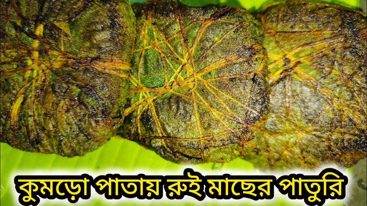🎯কুমড়ো পাতায় রুই মাছের পাতুরি এইভাবে একবার বাড়িতে বানালে just মুখে লেগে থাকবে।😋#recipe #video 
