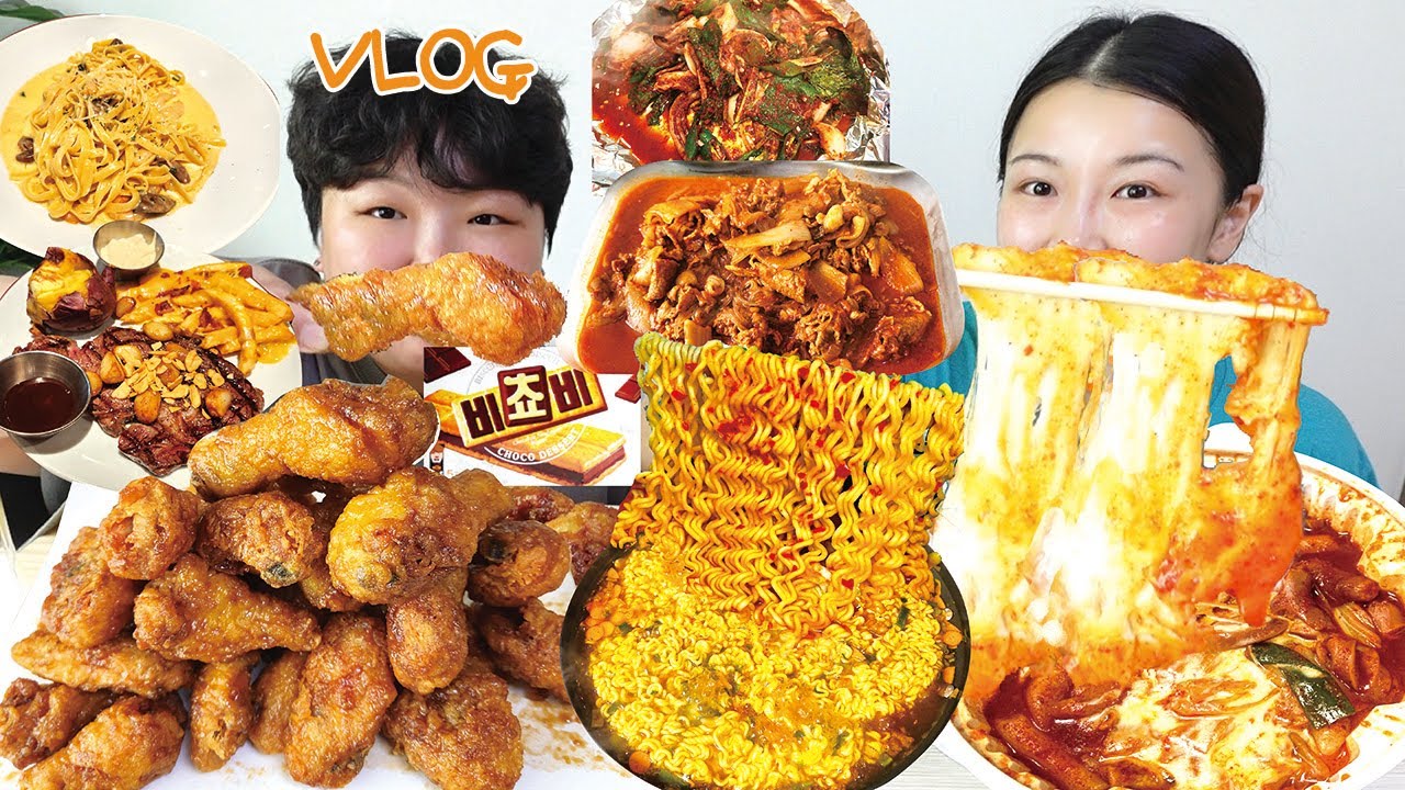 비오는날 포장마차에서 소주로 달린 날🍺 먹방 브이로그 | 허니콤보 엽떡 아웃백 투움바파스타 국물두루치기 스테이크 라면 꼼장어 비쵸비 Mukbang VLOG