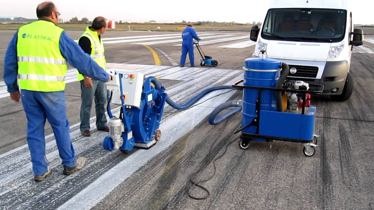 Runway Rubber Removal | Blastrac 1-10DPS75 Shot Blaster